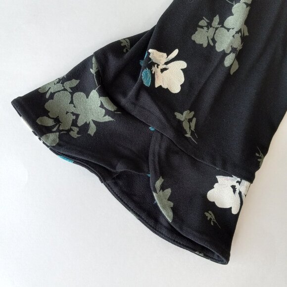 J.Jill Blouse Tunic Womens Size L Black Floral Long Flowy Knit Top Stretch - Picture 5 of 11
